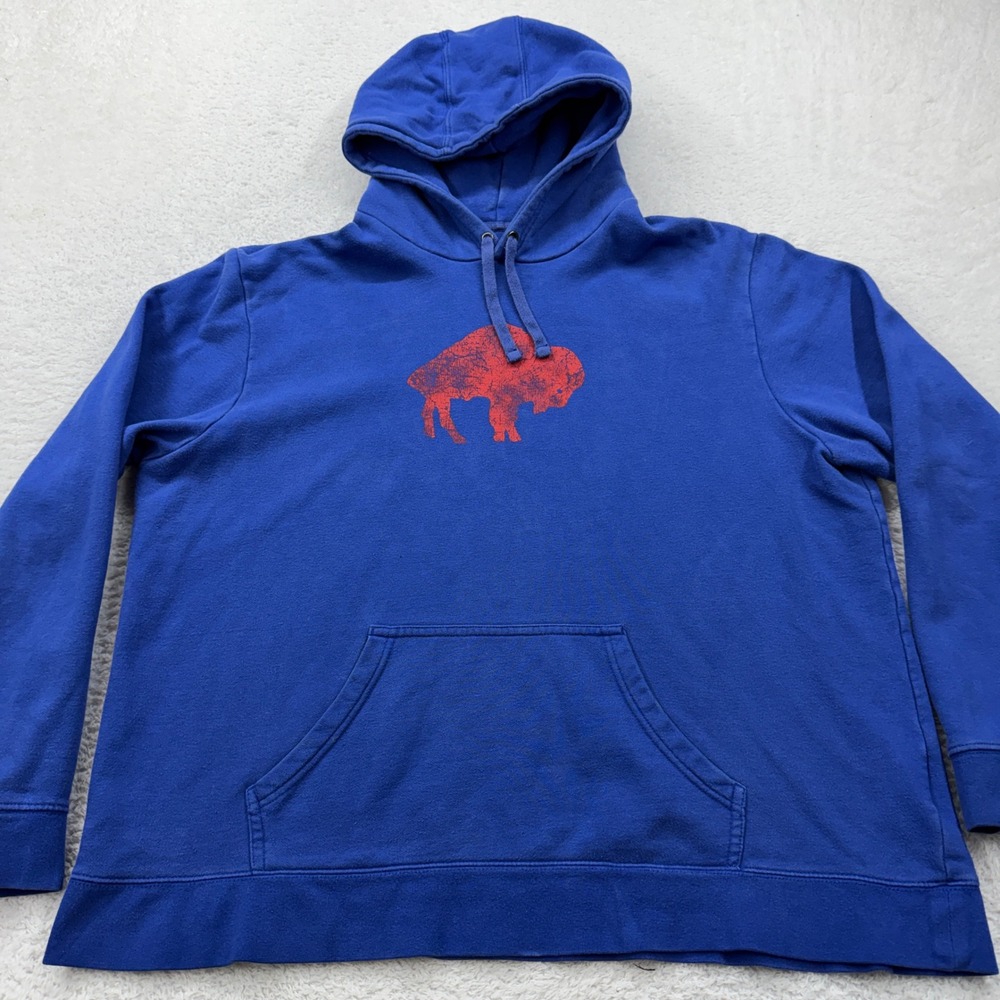Mens Buffalo Bills NFL Apparel Graphic Hoodie Sweatshirt Blue 2XL